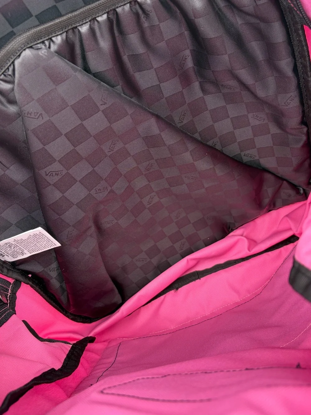 Vans Pink Backpack with Black Logo Patch